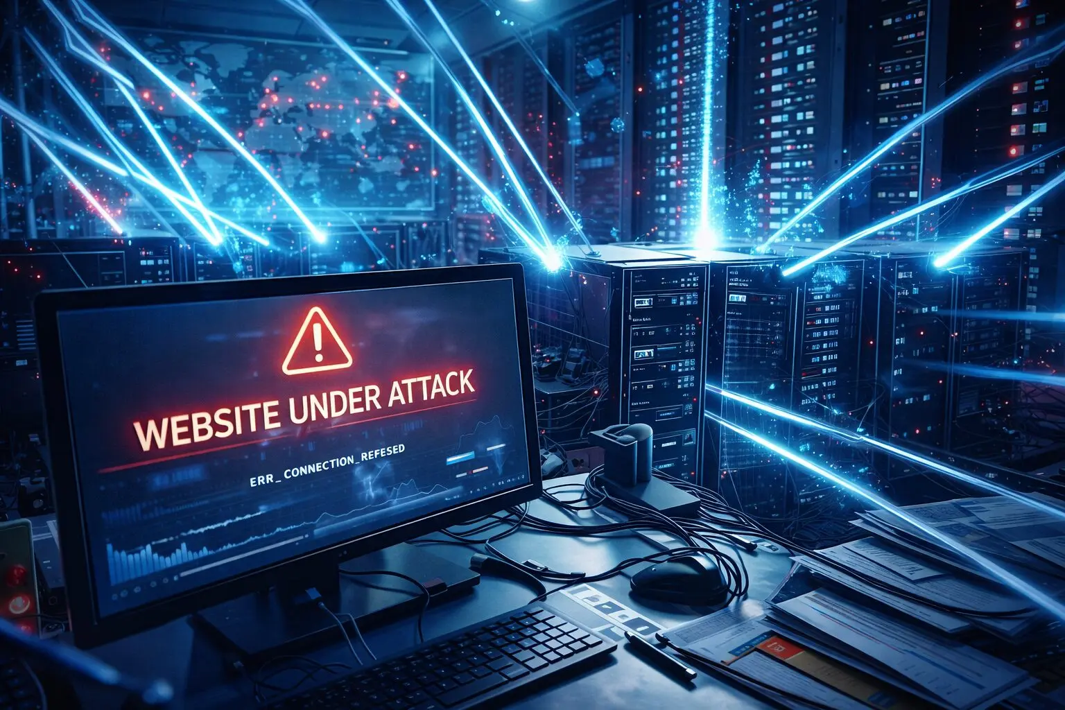 攻撃を受けるサーバ